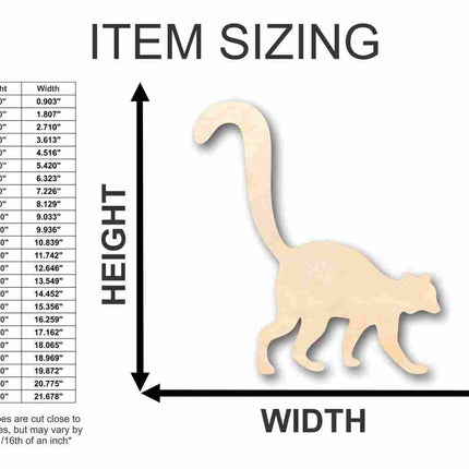 Unfinished Wood Lemur Shape - Animal - Craft - up to 46" DIY