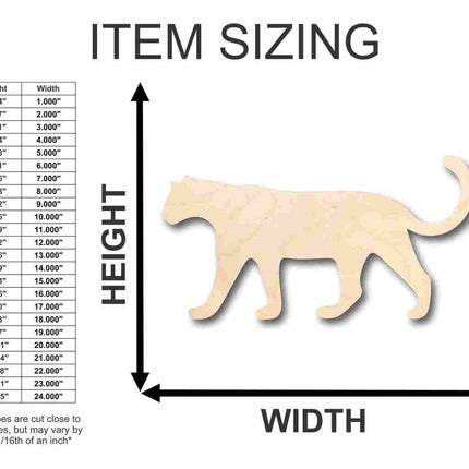 Unfinished Wood Leopard Shape - Animal - Wildlife - Craft - up to 46" DIY