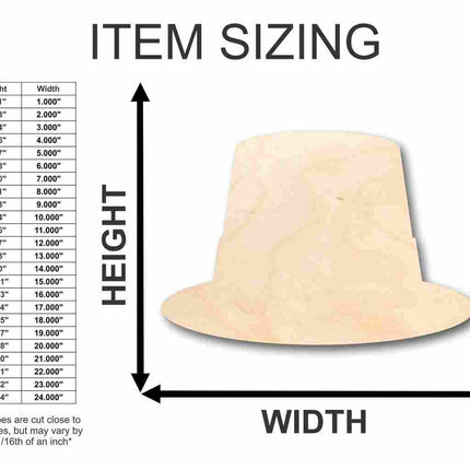 Unfinished Wood Leprechaun Hat Shape - St Patrick's - Craft - up to 46" DIY