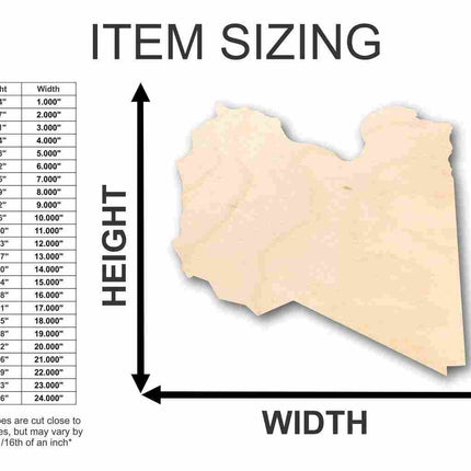 Unfinished Wood Libya Shape - Country - Craft - up to 46" DIY