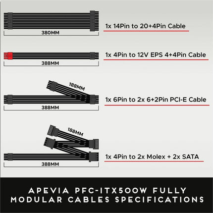 Apevia ITX-PFC500W 500W Power Supply