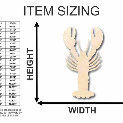 Unfinished Wood Lobster Shape - Ocean - Nursery - Craft - up to 46" DIY