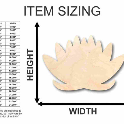 Unfinished Wood Lotus Flower Shape - Spring - Flower - Craft - up to 46" DIY
