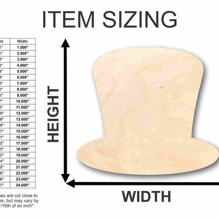 Unfinished Wood Hat - Magician's Top Hat- Craft up to 46" DIY