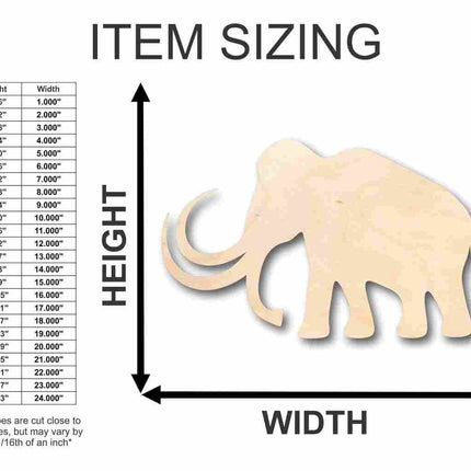 Unfinished Wood Mammoth Shape - Animal - Prehistoric - Craft - up to 46" DIY
