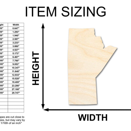 Unfinished Wood Manitoba Province Shape - Canada Province Craft - up to 46" DIY