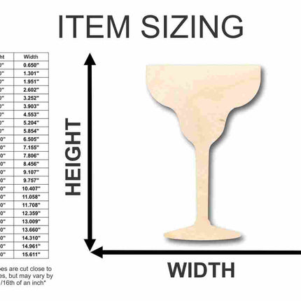 Unfinished Wood Margarita Shape - Bar - Craft - up to 46" DIY