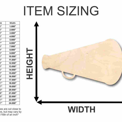 Unfinished Wood Megaphone Shape - Cheerleader - Protest - Craft - up to 46" DIY