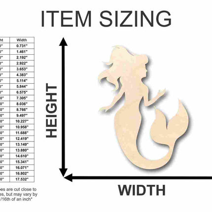 Unfinished Wood Mermaid Shape - Ocean - Craft - up to 46" DIY