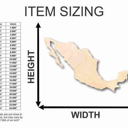 Unfinished Wood Mexico Shape - Country - Craft - up to 46" DIY