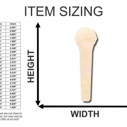 Unfinished Wood Microphone Shape - Craft - up to 46" DIY