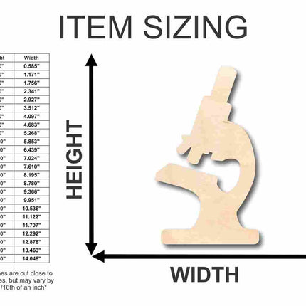 Unfinished Wood Microscope Shape - Science - Craft - up to 46" DIY