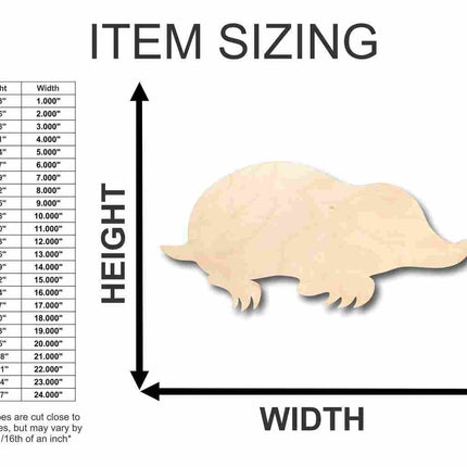 Unfinished Wood Mole Shape - Animal - Wildlife - Craft - up to 46" DIY