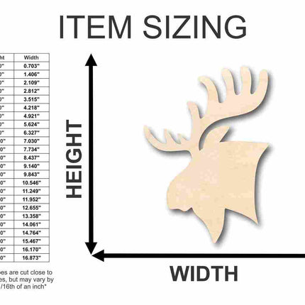 Unfinished Wood Moose Head Shape - Animal - Craft - up to 46" DIY