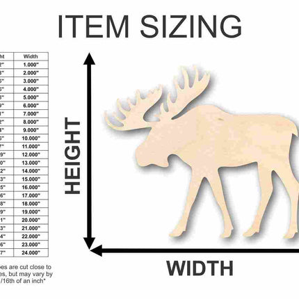 Unfinished Wood Moose Shape - Animal - Craft - up to 46" DIY