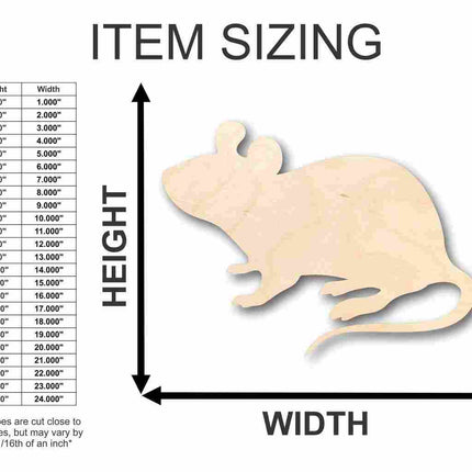 Unfinished Wood Mouse Shape - Animal - Wildlife - Craft - up to 46" DIY
