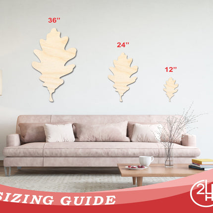 Unfinished Wood Oak Leaf Shape - Fall - Craft - up to 46" DIY