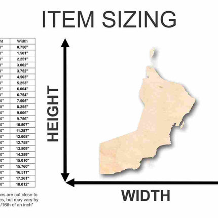 Unfinished Wood Oman Shape - Country - Craft - up to 46" DIY