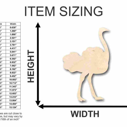 Unfinished Wood Ostrich Shape - Animal - Wildlife - Craft - up to 46" DIY