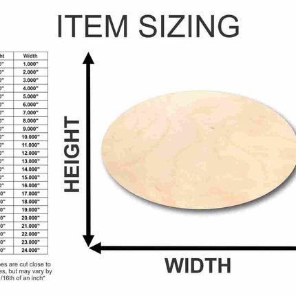 Unfinished Wood Oval Shape - Craft - up to 46" DIY