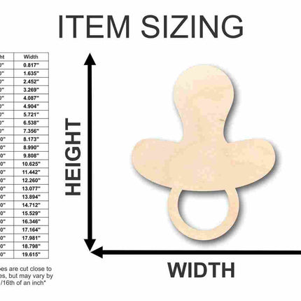 Unfinished Wood Pacifier Shape - Nursery Decor - Craft- up to 46" DIY