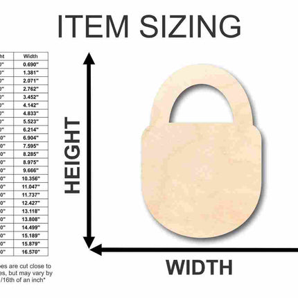 Unfinished Wood Padlock Shape - Craft - up to 46" DIY