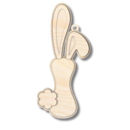 Unfinished Wood Layered Letter Bunny Tags| A-Z | 4 Piece | 6" Tall | 1/8" Wood | Wood Craft DIY