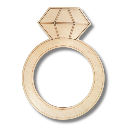 Unfinished Wood Etched Wedding Ring Shape | Paint By Line Crafts | up to 30" DIY