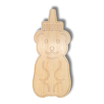 Unfinished Wood Etched Honey Shape | Paint By Line Crafts | up to 30" DIY
