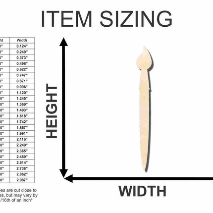 Unfinished Wood Artist Paint Brush Shape - Craft - up to 46" DIY