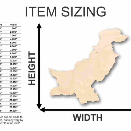 Unfinished Wood Pakistan Shape - Country - Craft - up to 46" Width DIY
