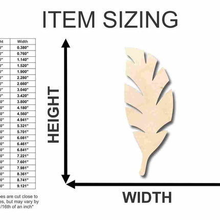 Unfinished Wood Palm Tree Leaf Shape - Craft - up to 46" DIY