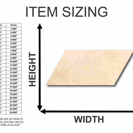 Unfinished Wood Parallelogram Shape - Craft - up to 46" DIY