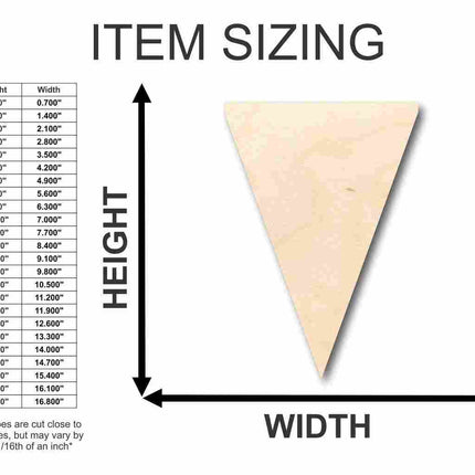 Unfinished Wood Pennant Shape - School - Sports - Craft - up to 46" DIY