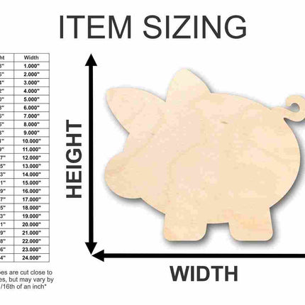 Unfinished Wood Piglet Piggy Bank Shape - Farm Animal - Money - Craft - up to 46" DIY