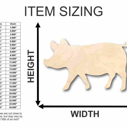 Unfinished Wood Pig Shape - Farm Animal - Craft - up to 46" DIY