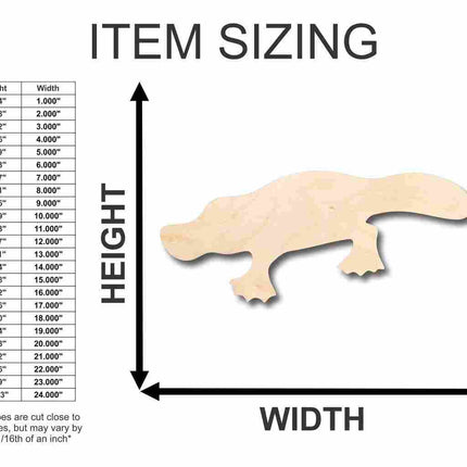 Unfinished Wood Platypus Shape - Animal - Craft - up to 46" DIY