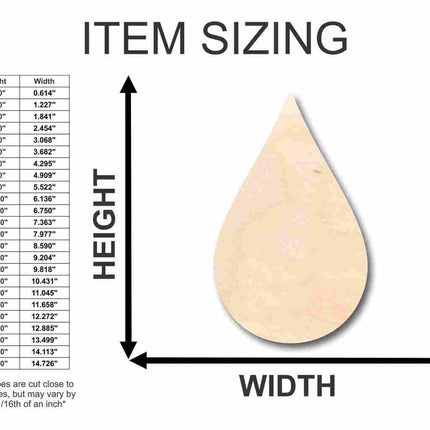 Unfinished Wood Cloud Raindrop Shape - Sky - Craft - up to 46" DIY