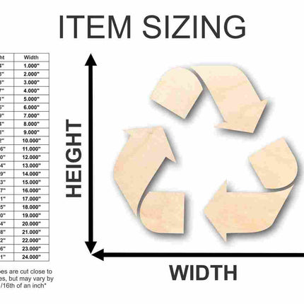 Unfinished Wood Recycling Symbol Shape - (3 Piece) Craft - up to 46" DIY