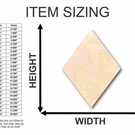 Unfinished Wood Rhombus Shape - Craft - up to 46" DIY