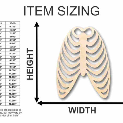 Unfinished Wood Skeleton Rib Cage Shape - Craft - up to 46" DIY