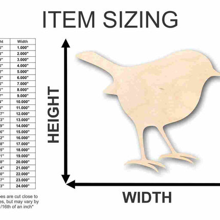 Unfinished Wood Robin Shape - Springtime - Animal - Bird - Wildlife - Craft - up to 46" DIY