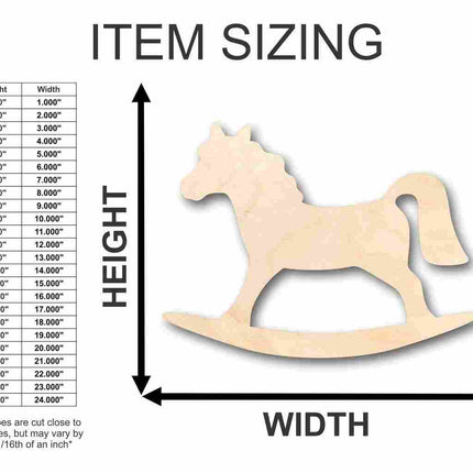 Unfinished Wood Rocking Horse Shape - Toy Animal - Craft - up to 46" DIY