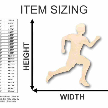 Unfinished Wood Running Boy Shape - Track Cross Country - Sports - Room Decor - up to 46" DIY