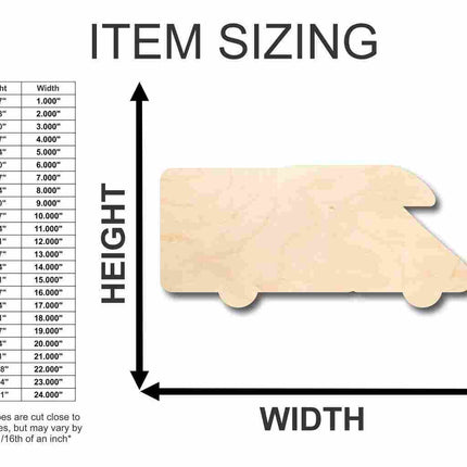 Unfinished Wood RV Shape - Camping - Craft - up to 46" DIY