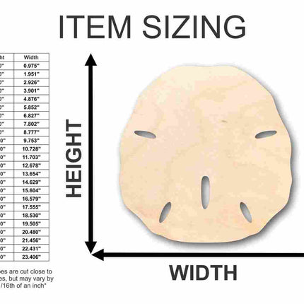 Unfinished Wood Sand Dollar Shape - Ocean - Beach - Nursery - Craft - up to 46" DIY