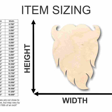 Unfinished Wood Santa Claus Beard Shape - Christmas - Ornament - Craft - up to 46" DIY