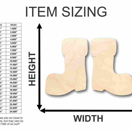 Unfinished Wood Santa Claus Boots Shape - Christmas - Ornament - Craft - up to 46" DIY