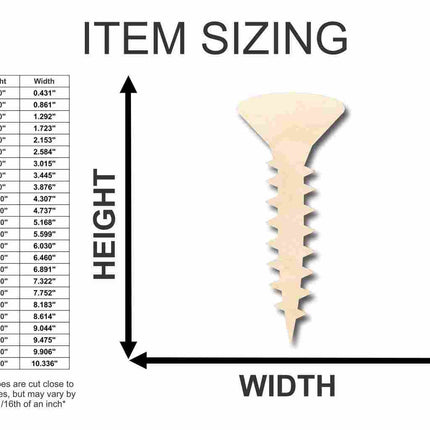 Unfinished Wood Screw Shape - Tool - Craft - up to 46" DIY