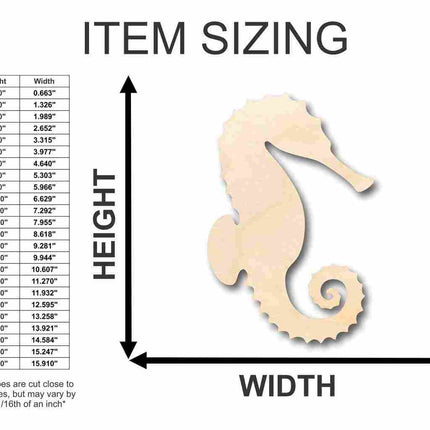 Unfinished Wood Seahorse Shape - Ocean - Nursery - Craft - up to 46" DIY